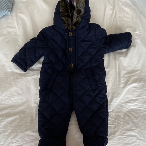 George navy quilted hooded - navy,