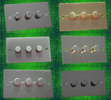 Triple Dimmer Switches push on/off 2- 300W Bargain Prices RRP £38.95 New Boxed