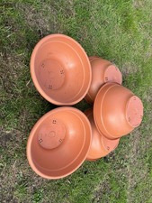 Plastic Round Garden Plant Bowl Flower Planter TERRACOTA STURDY X 5