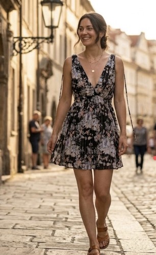 Black floral neck - floral, maxi