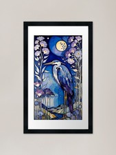 Blue heron Framed Art Print