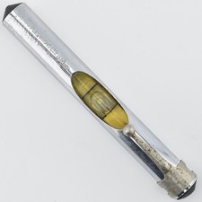 Vintage William Marples & Sons 4" Pocket Spirit Level Pen Clip Chrome Holder