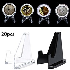20X Clear Acrylic Plastic Display Stand Easel For Capsules Coin Pocket Watch