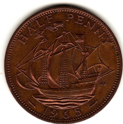 1965 half penny - half,