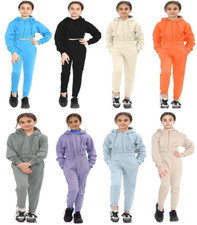 2Pcs Girls Kids Hoodie Tracksuit Set Top Jogging Suit Fleece Bottom for Girls