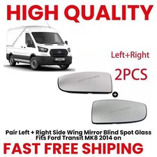 Pair Left + Right Side Wing Mirror Blind Spot Glass Fits Ford Transit MK8 2014 o