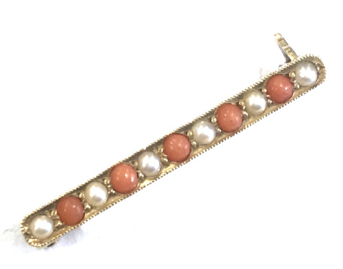 Antique 9ct gold coral - 9ct,