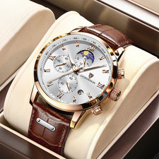 Tourbillon Leather Watch Men's