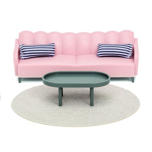 Lundby basic pink sofa - sofa, and