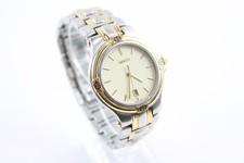 Gucci Two Tone Steel Cream Dial Watch Ref 9040G Quartz Working