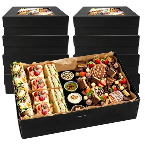 Black cardboard grazing box 8 - grazing, box,