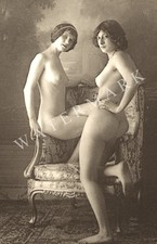 FRENCH NUDE SEPIA POSTCARD OF