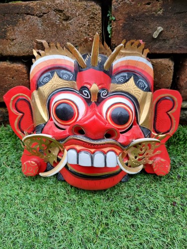 Wooden barong mask bali - barong, mask,