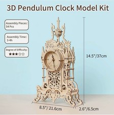 Wooden dark coloured Desk Clock-3D Wooden Puzzle Model Building Kit For BirthdaY