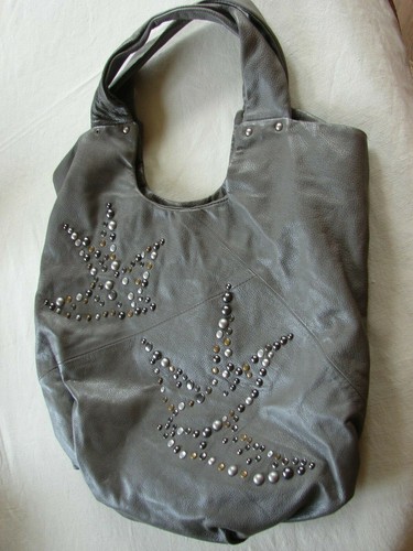 Oushka grey leather shopper - grey,