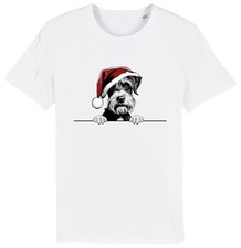 SCHNAUZER Christmas Dog T-Shirt Mens Womens Kids Dogs Gift Clothing Organic Tee