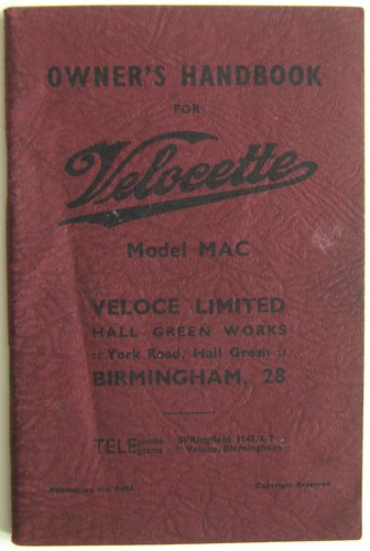 Velocette mac 1952 owners - velocette,