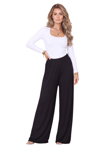 Ladies plain palazzo - palazzo, trousers