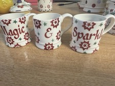 Emma Bridgewater Mini Mugs Personalised Set Of 3 With Ribbons