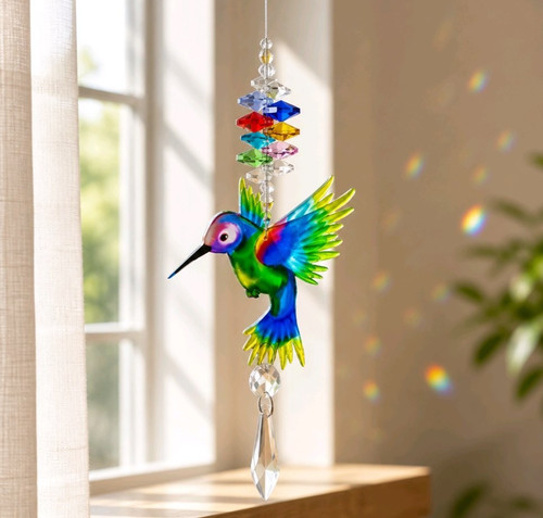 Rainbow hummingbird suncatcher - hummingbird,