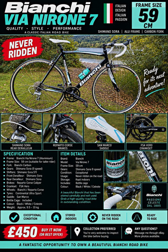 Bianchi via nirone 59cm road - 7,