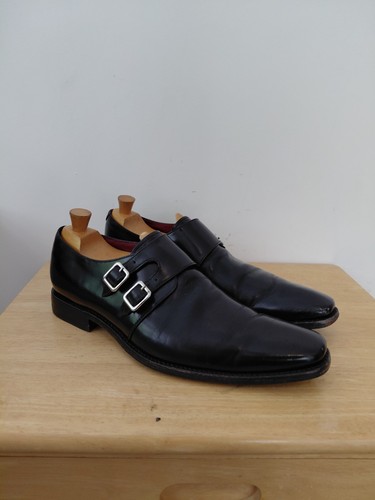 Loake black double buckle - black,