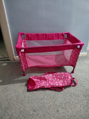 Dolls travel cot with matching - with,