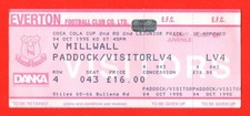 1995/96 UNUSED EVERTON 2-4
