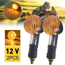 2pcs Chrome Motorcycle Bullet Signals Turn Blinker Light Indicator Amber Lamps