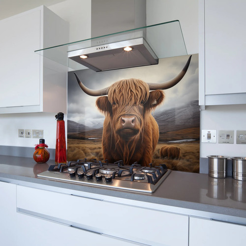 Highland cow glass - cow,