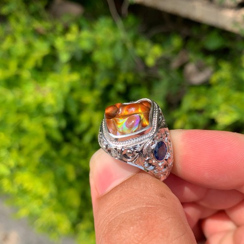 Natural mexican fire agate - natural,