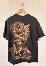 Hand painted shirt wolf and - hand,
