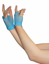 Short Fishnet Gloves Neon Fingerless Gloves 80s Fancy Dress Party Accessories