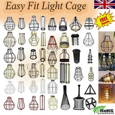 Metal Wire Cage Easy Fit Lampshade Hanging Lamp Shade Vintage Ceiling Lightshade