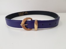 Vintage Jacques Vert Purple Leather Belt up to 35" Large