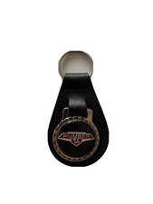 BLACK LEATHER KEYRING/ FOB DEPICTING THE CLASSIC HUMBER CAR IMAGE /LOGO