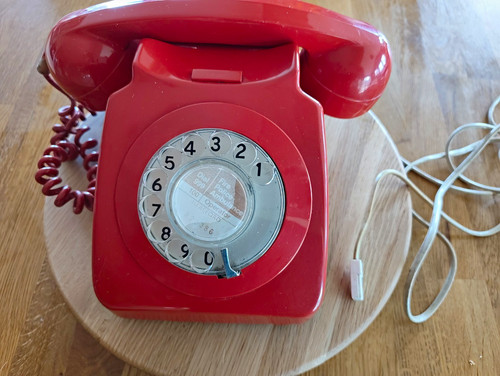 British telecom red rotary - british,