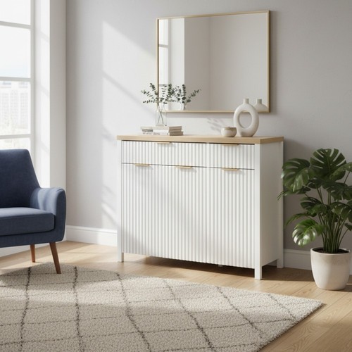 Wooden fluted sideboard with - sideboard, 2
