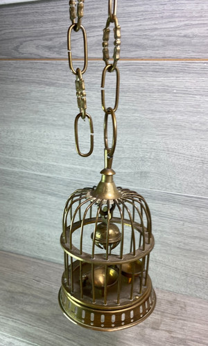 Vintage solid brass hanging - brass,