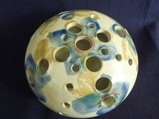 Scottish Studio Pottery  Vase Flower Stone Uig Pottery Skye Floral Pierced VGC