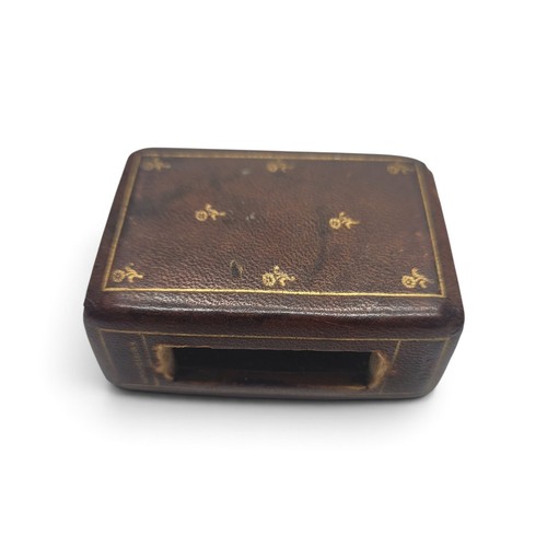 Vintage leather match safe - vintage,