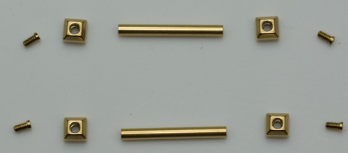Gold watch part screws tubes
