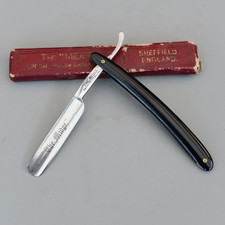 Vintage The MIDGE Sheffield Straight Razor Cut Throat Razors Original Box