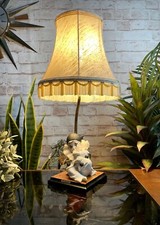 Vintage Italian Florence GIUSEPPE ARMANI Ceramic Table Lamp PIERROT Clown