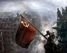 Russian Soldiers raising