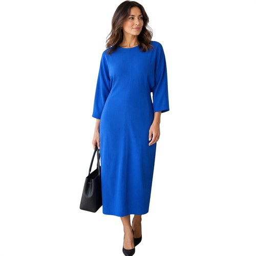 Zara crepe cobalt - zara, midi
