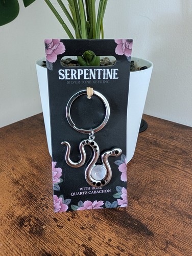 Serpentine silver tone keyring