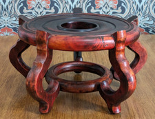 Large Chinese Qing 20th Century Antique Carved Rosewood Vase Display Stand Base