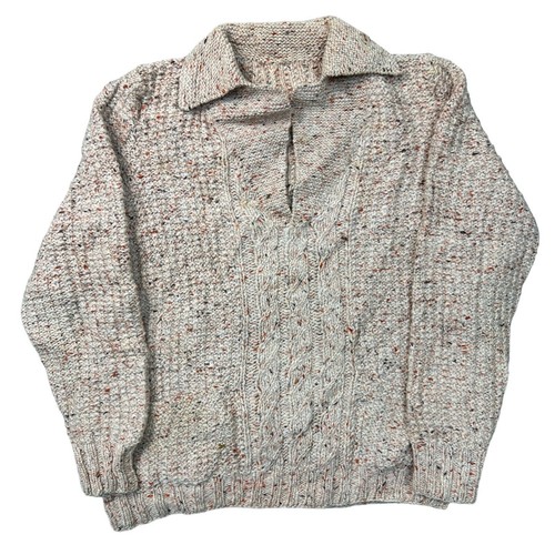Vintage aran hand knit jumper - knit,