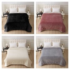 Luxury 2 Ply Heavy Blanket King Size Thick Warm Super Soft Floral Mink Blanket